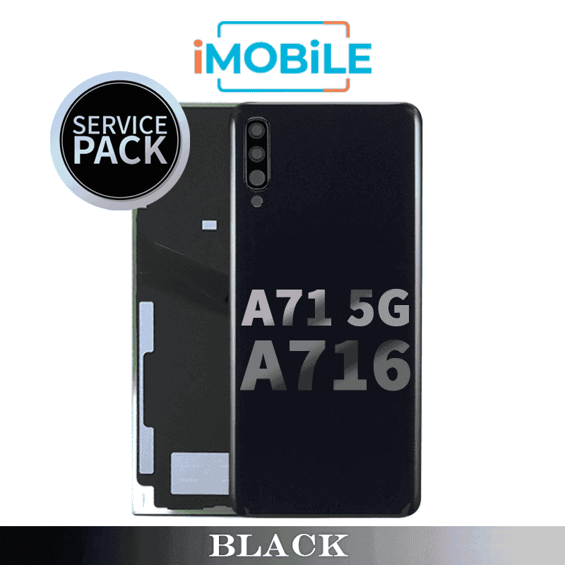 Samsung Galaxy A71 5G A716 Back Cover with Camera Lens [Service Pack] [Black]