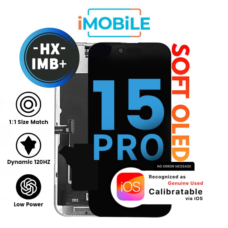iPhone 15 Pro (6.1 Inch) Compatible LCD (Soft OLED) Touch Digitizer Screen [HX IMB+]