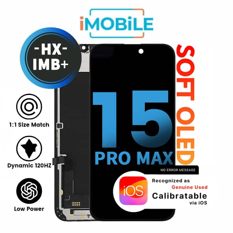 iPhone 15 Pro Max (6.7 Inch) Compatible LCD (Soft OLED) Touch Digitizer Screen [HX IMB+]