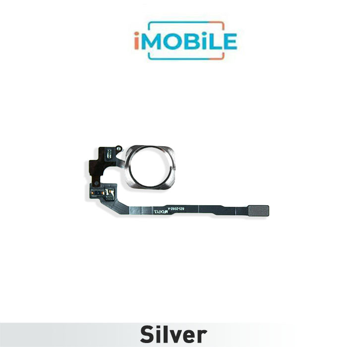 iPhone 5S / SE Compatible Home Button with Flex Cable Ribbon Silver