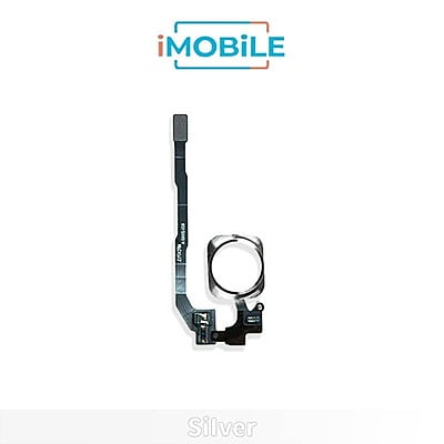 iPhone 5S / SE Compatible Home Button With Flex Cable Ribbon [Silver]