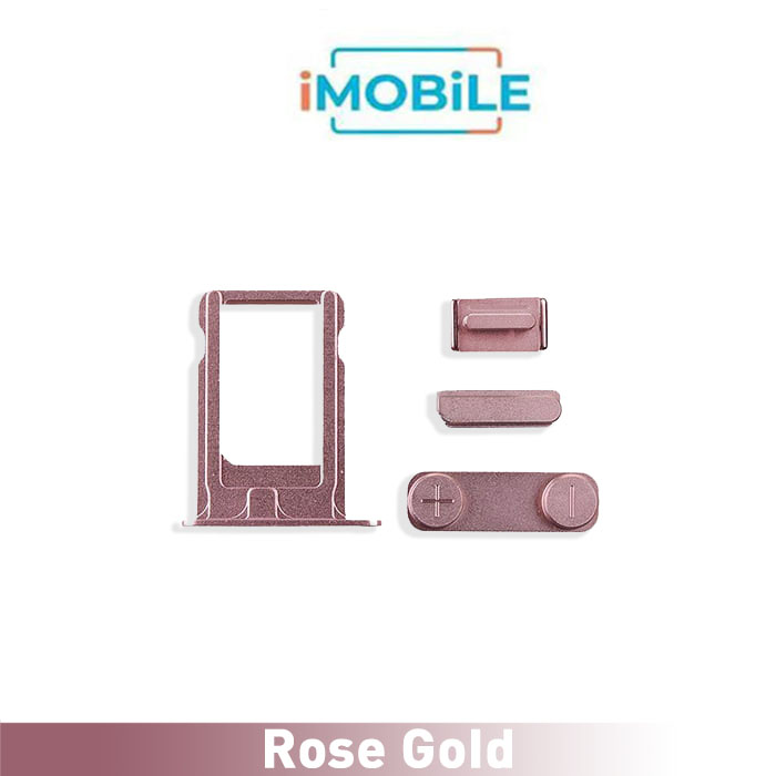 iPhone SE Compatible Silence, Volume and Power Button Set Rose Gold