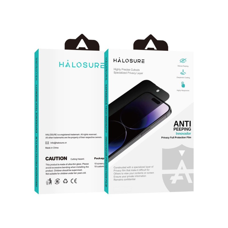 Halosure 2.5D Innovador Shield [Privacy] Tempered Glass, iPhone 18 Pro Max