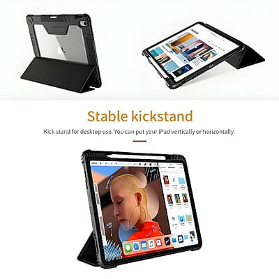 Armor Clear Flip Case with Pencil Holder, iPad Pro 12.9" 3th - 6th Gen, Air 6 (2024) Armor Clear Flip Case with Pencil Holder, iPad Pro 12.9" 3th - 6th Gen, Air 6 (2024)