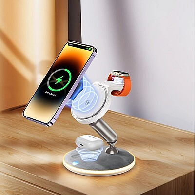 Remax [RP-W90] Bodi 3-in-1 Wireless Charging Station with MagSafe, 22W