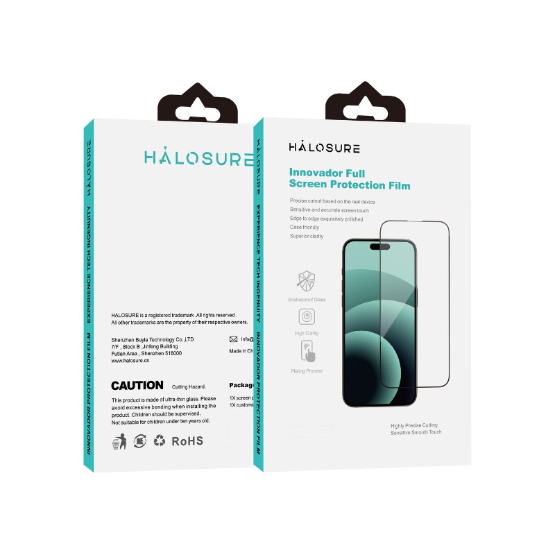 Halosure 2.5D Innovador Shield HD [High-Clear] Tempered Glass, iPhone 16 Pro Max