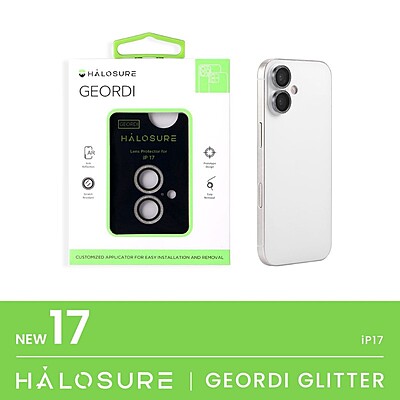 Halosure Geordi Rear Camera Lens [Glitter] Armour Protector (Anti-Reflection), iPhone 17