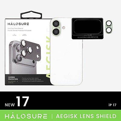 Halosure AEGISK Shield Rear Camera Lens Protector (Anti-Reflection), iPhone 17 Halosure AEGISK Shield Rear Camera Lens Protector (Anti-Reflection), iPhone 17