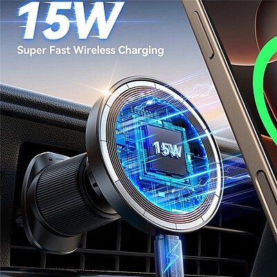 JoyRoom JR-ZS502 15W MagSafe Wireless Charge Car Mount Phone Holder (Air Vent & Dashboard)