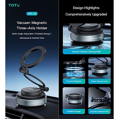 TOTU [CH-14] MagFree Series Multi-Angle Folding MagSafe Suction Cup Phone Mount
