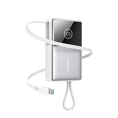 JoyRoom JR-PR1 22.5 with Built-in Retractable Cable Power Bank [1 Port + USB-C Cable]