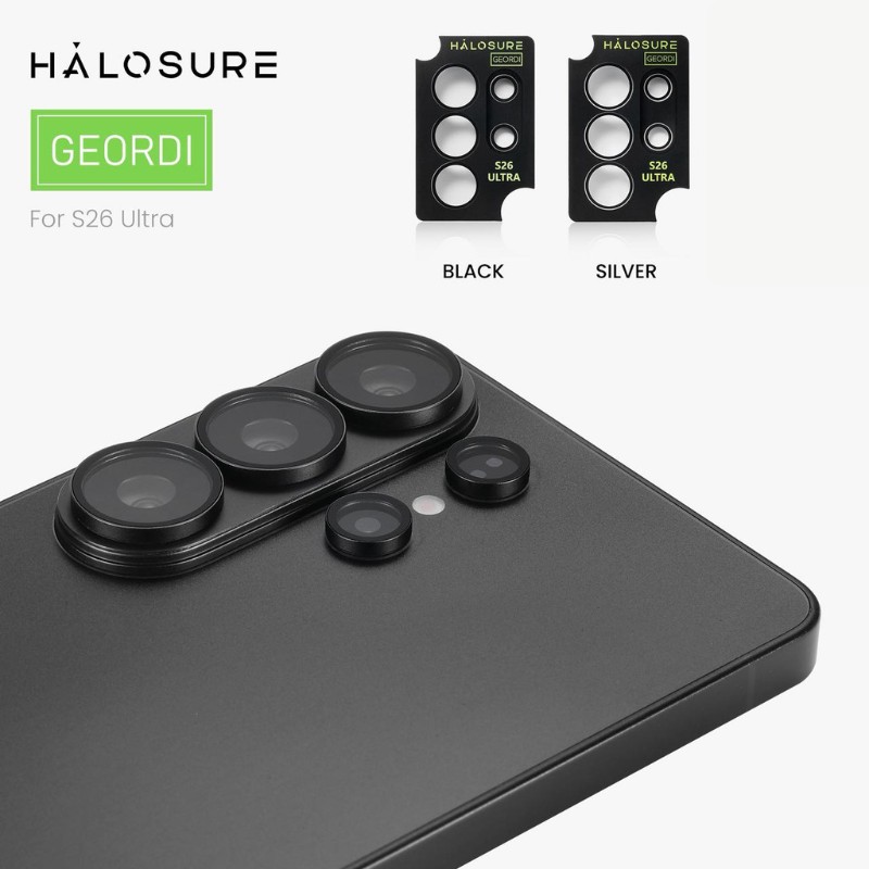 Halosure Geordi Rear Camera Lens Armour Protector (Anti-Reflection), Samsung s26 Ultra