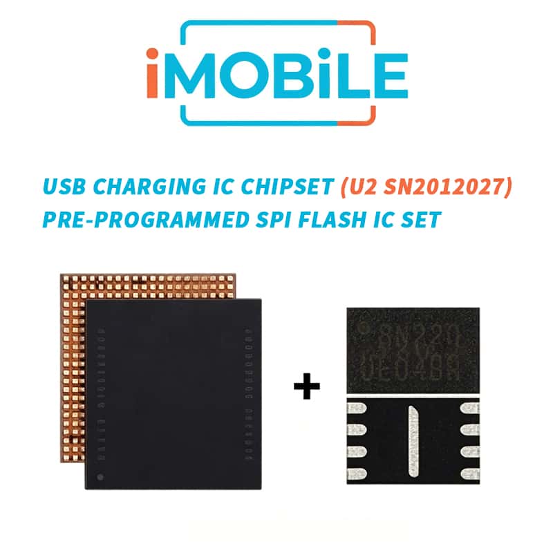 iPhone 16 Plus USB Charging IC Chipset (U2 SN2012027) + Pre-Programmed SPI Flash IC SET