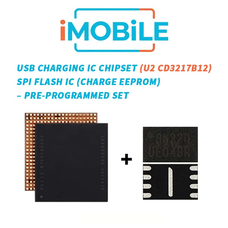 iPad Air 4 (2020) USB Charging IC Chipset U2 (CD3217B12) + SPI Flash IC (Charge EEPROM) – Pre-Programmed SET