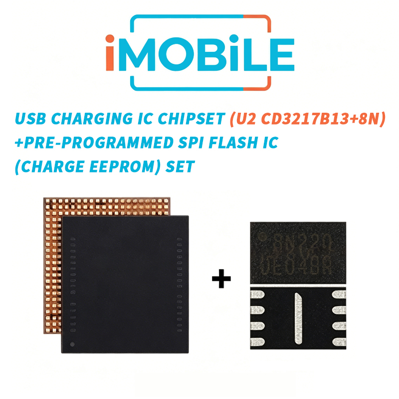 iPad Pro 11-inch (4th generation) Charging IC (U2 CD3217B13+8N) + Pre-Programmed SPI Flash IC (Charge EEPROM) SET