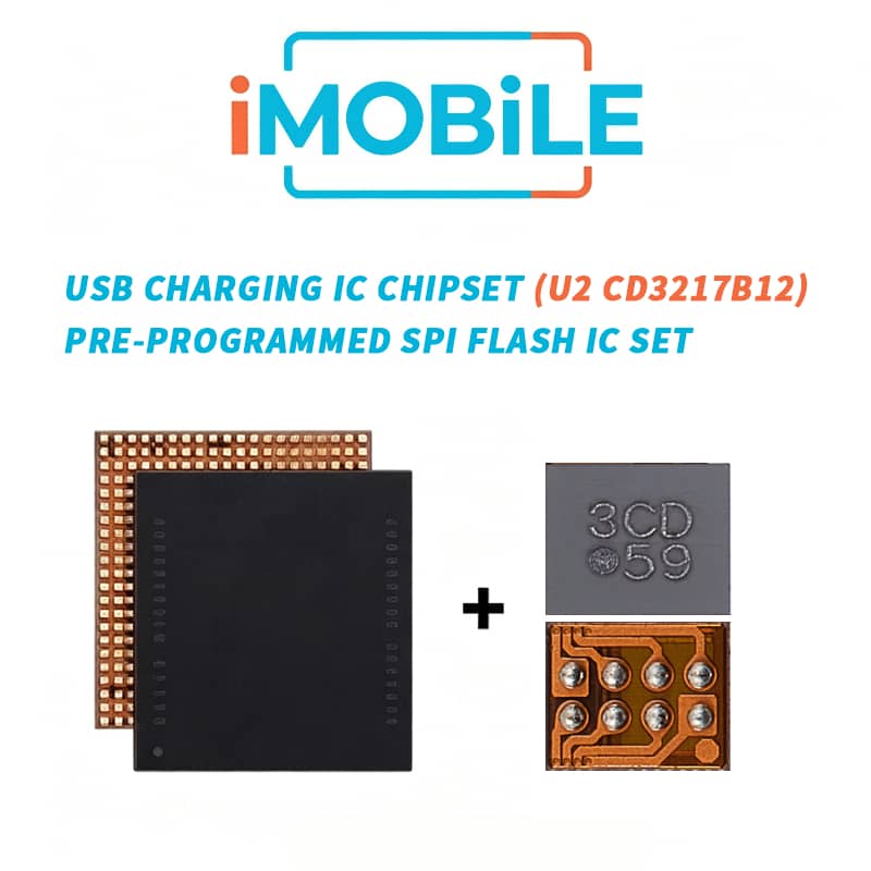 iPad Air 5 (2022) USB Charging IC Chipset (U2 CD3217B12) + Pre-Programmed SPI Flash IC SET