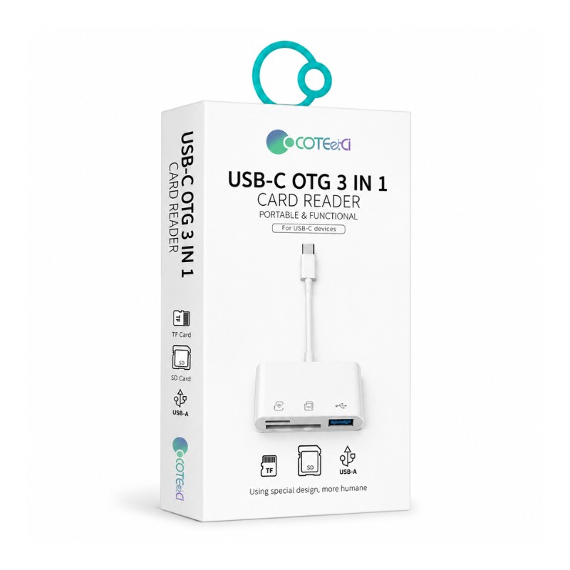 COTECi 33020 USB-C Three-in-One USB HUB [USB-C to 3 Ports]
