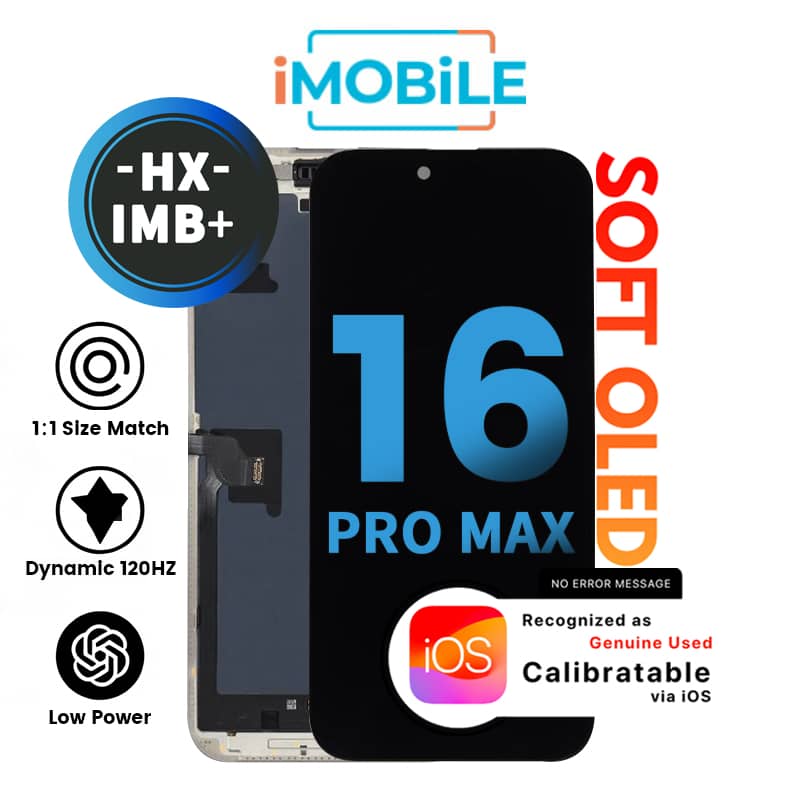 iPhone 16 Pro Max (6.9 Inch) Compatible LCD (Soft OLED) Touch Digitizer Screen [HX IMB+]