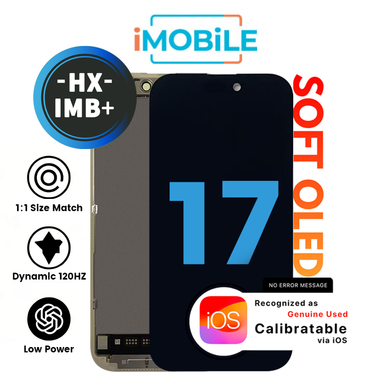 iPhone 17 (6.3 Inch) Compatible LCD (Soft OLED) Touch Digitizer Screen [HX IMB+]