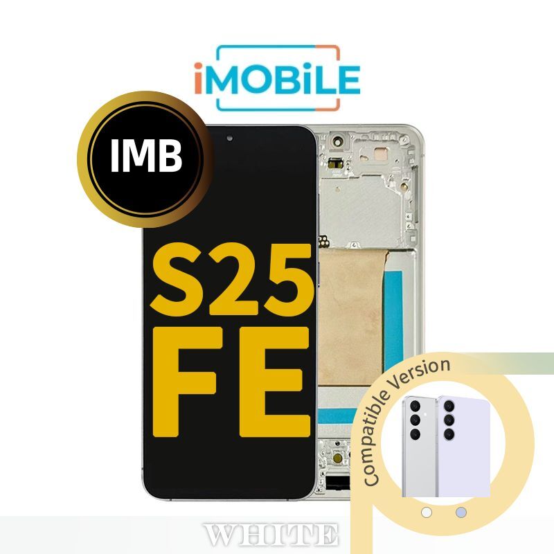 Samsung Galaxy S25 FE (S731) LCD Touch Digitizer Screen [IMB] [White Frame] for [Icyblue / White]