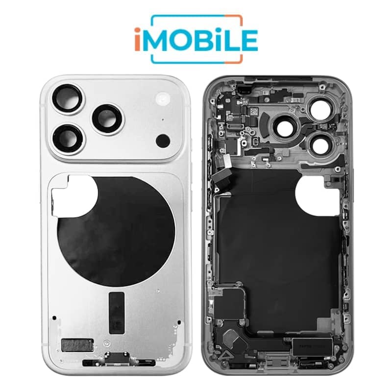 iPhone 17 Pro Compatible Back Housing With Small Parts [Service Pack] [Silver] ZP923-13638