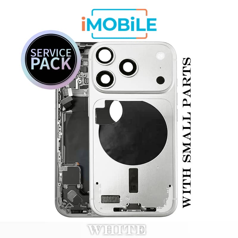 iPhone 17 Pro Compatible Back Housing With Small Parts [Service Pack] [Silver] ZP923-13638