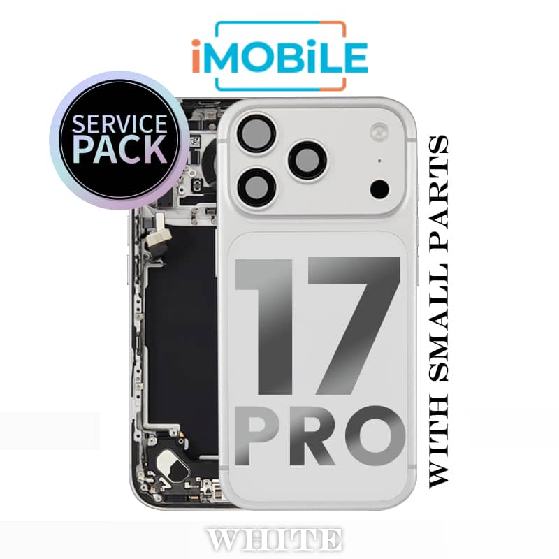 iPhone 17 Pro Compatible Back Housing With Small Parts [Service Pack] [Silver] ZP923-13638