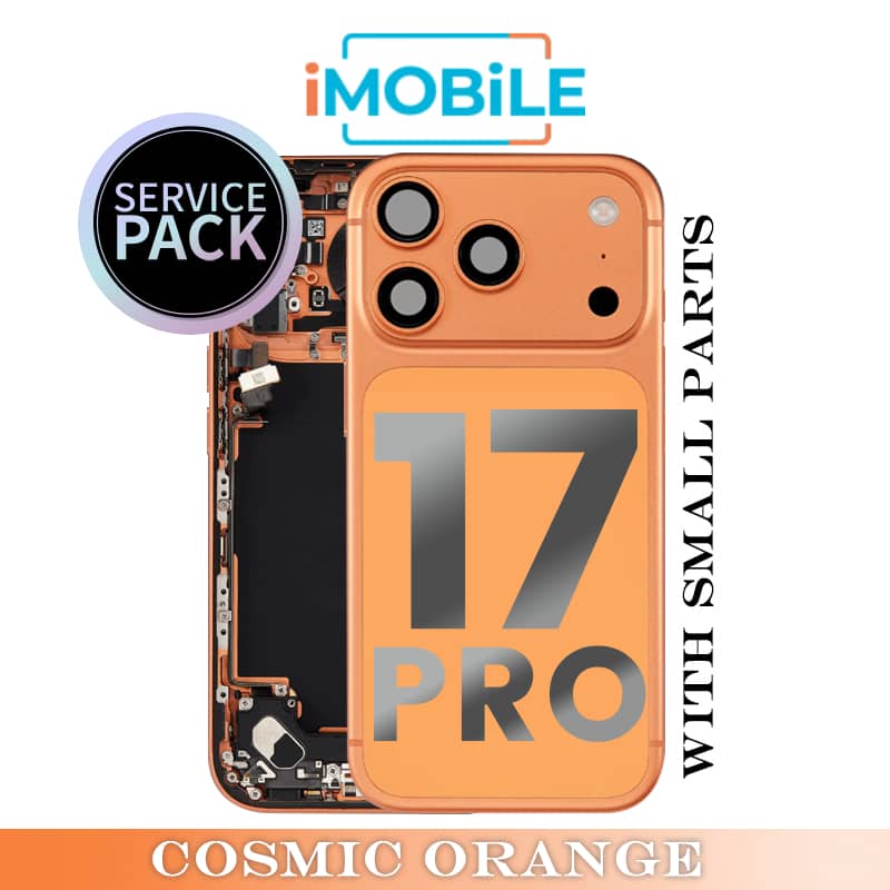 iPhone 17 Pro Compatible Back Housing With Small Parts [Service Pack] [Cosmic Orange] ZP923-13639