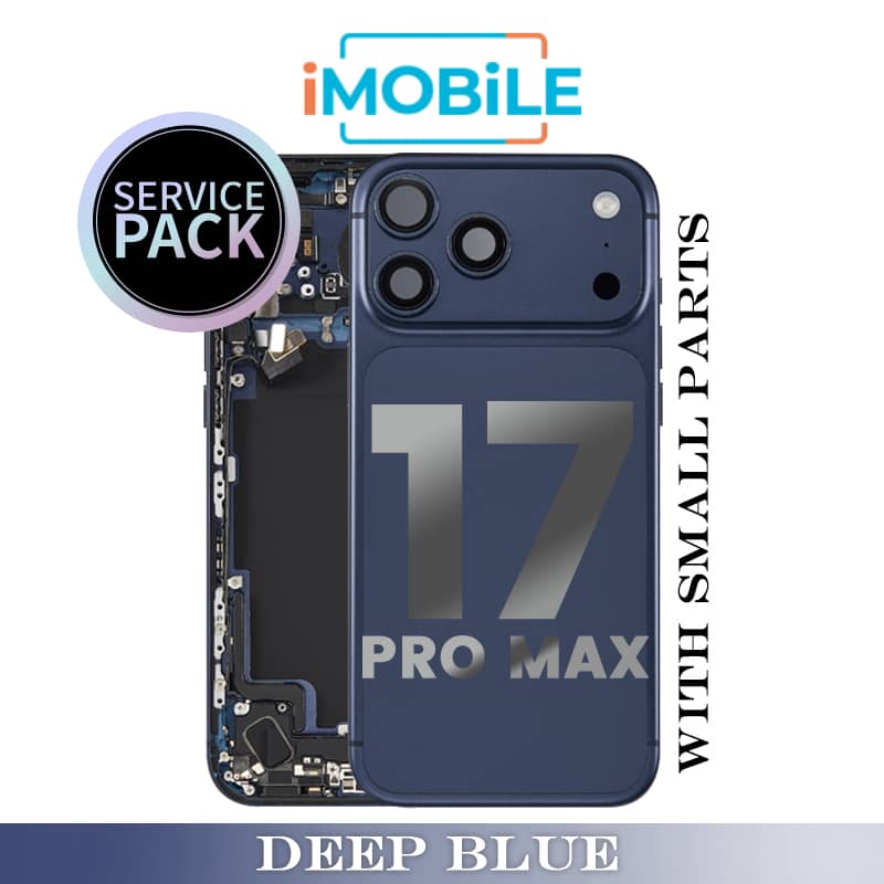 iPhone 17 Pro Max Compatible Back Housing With Small Parts [Service Pack] [Deep Blue] ZP923-13787