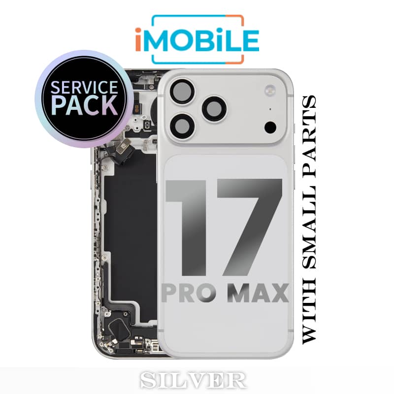 iPhone 17 Pro Max Compatible Back Housing With Small Parts [Service Pack] [Silver] ZP923-13785