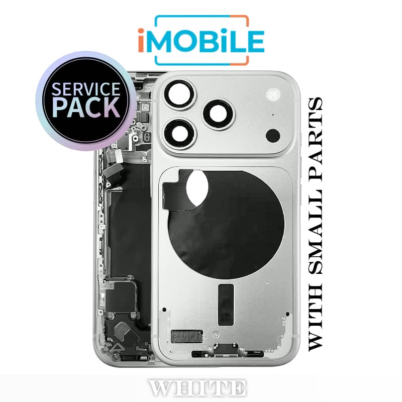 iPhone 17 Pro Max Compatible Back Housing With Small Parts [Service Pack] [Silver] ZP923-13785