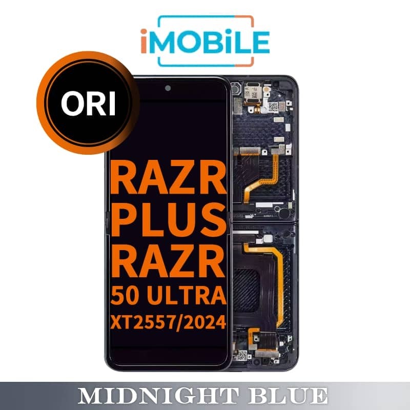 Motorola Razr Plus 2024 / Razr 50 Ultra (XT2451 / 2024) / Razr Plus 2025 (XT2557) Main / Inner LCD Touch Digitizer Screen [Original] [Midnight Blue]