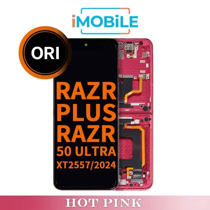 Motorola Razr Plus 2024 / Razr 50 Ultra (XT2451 / 2024) / Razr Plus 2025 (XT2557) Main / Inner LCD Touch Digitizer Screen [Original] [Hot Pink]