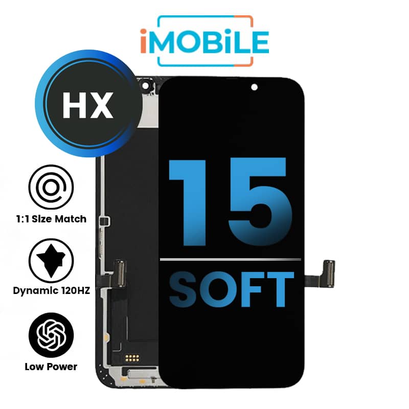 iPhone 15 (6.1 Inch) Compatible LCD (Soft OLED) Touch Digitizer Screen [HX]