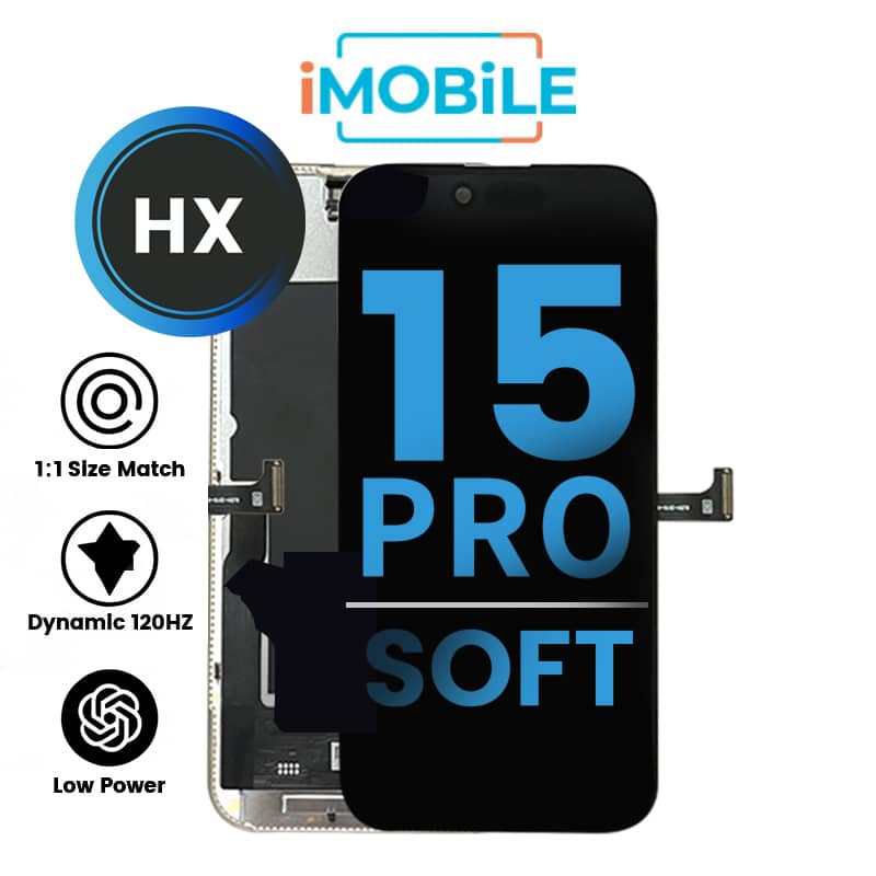 iPhone 15 Pro (6.1 Inch) Compatible LCD (Soft OLED) Touch Digitizer Screen [HX]