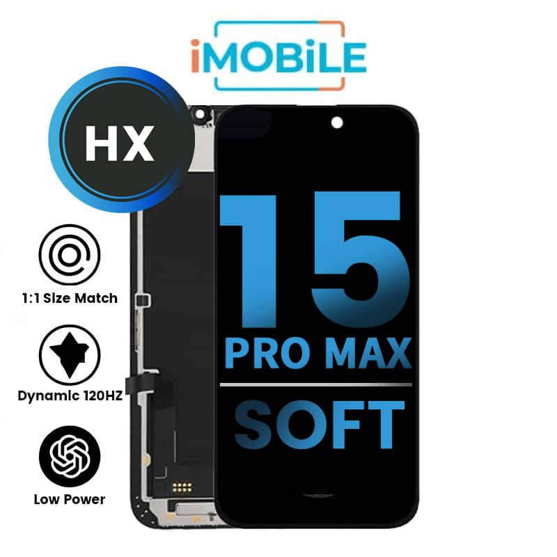 iPhone 15 Pro Max (6.7 Inch) Compatible LCD (Soft OLED) Touch Digitizer Screen [HX]