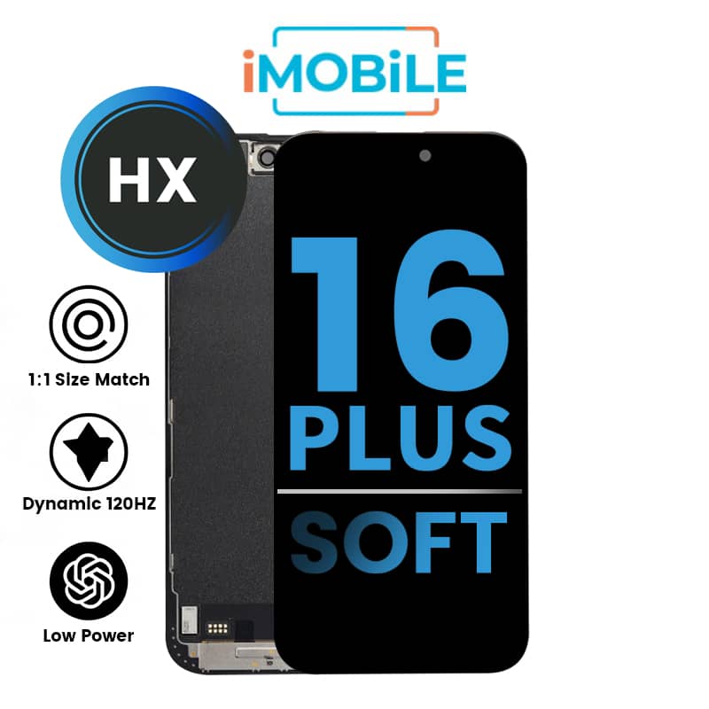 iPhone 16 Plus (6.7 Inch) Compatible LCD (Soft OLED) Touch Digitizer Screen [HX]
