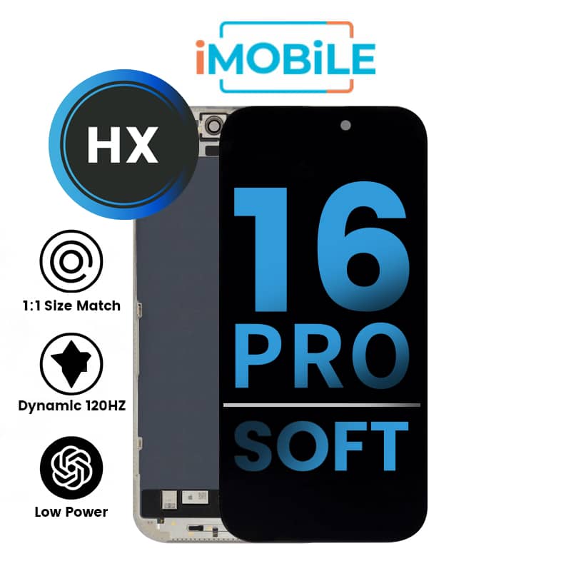 iPhone 16 Pro (6.3 Inch) Compatible LCD (Soft OLED) Touch Digitizer Screen [HX]