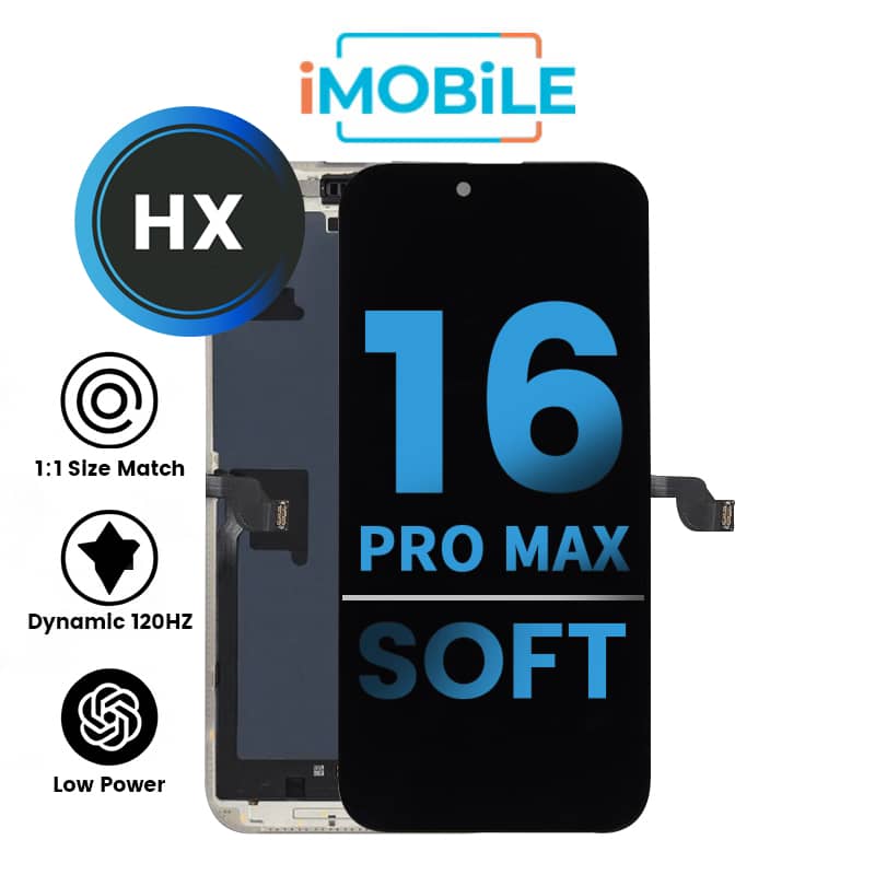 iPhone 16 Pro Max (6.9 Inch) Compatible LCD (Soft OLED) Touch Digitizer Screen [HX]
