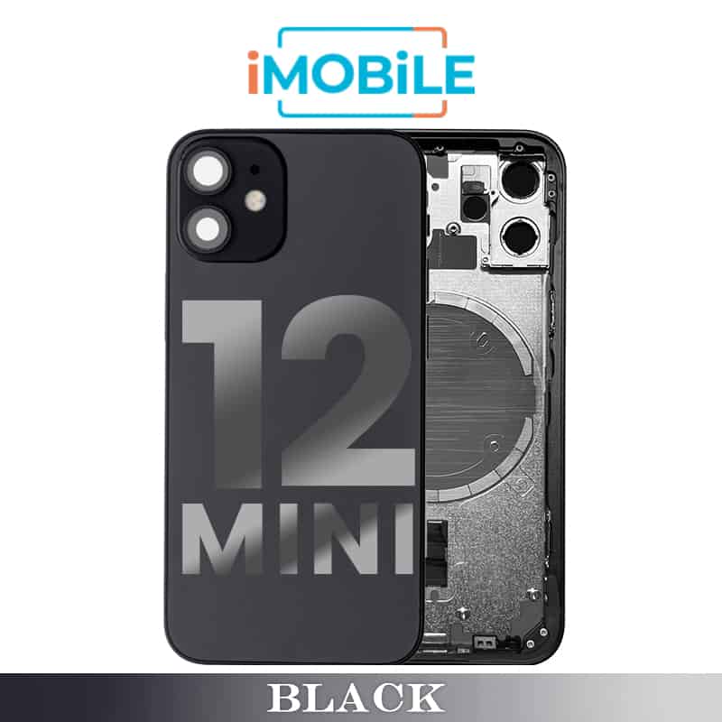 iPhone 12 Mini Compatible Back Housing [No Small Parts] [Black]