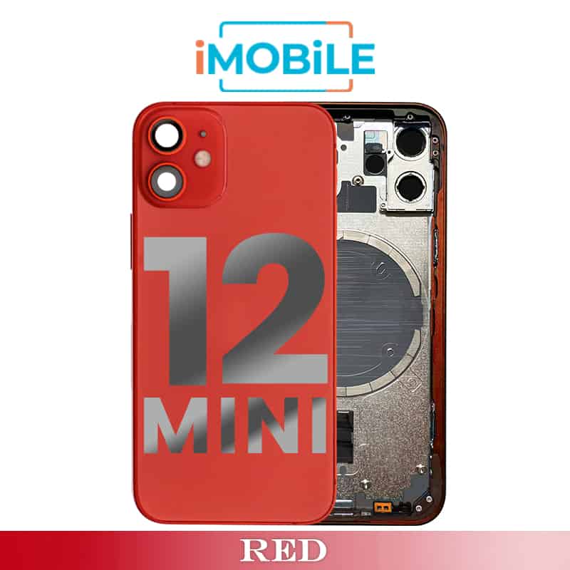 iPhone 12 Mini Compatible Back Housing [No Small Parts] [Red]