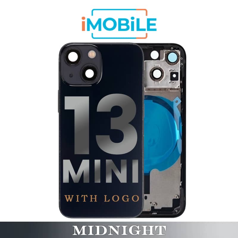 iPhone 13 Mini Compatible Back Housing [No Small Parts] [Midnight]