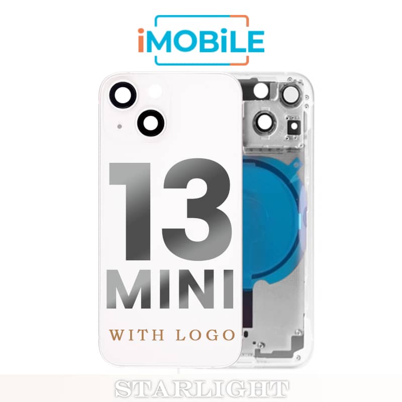 iPhone 13 Mini Compatible Back Housing [No Small Parts] [Starlight]