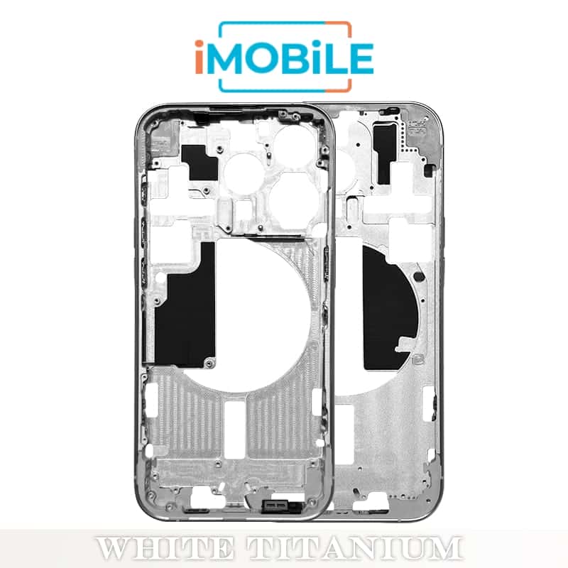 iPhone 15 Pro Compatible Back Housing [No Small Parts] [White Titanium]