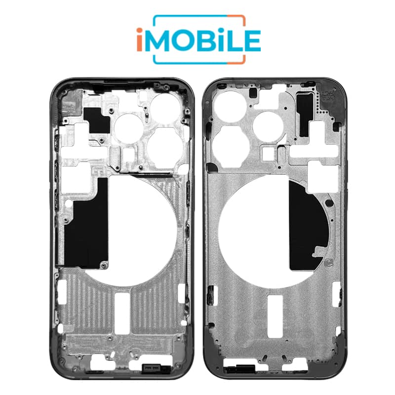 iPhone 15 Pro Compatible Back Housing [No Small Parts] [Black Titanium]