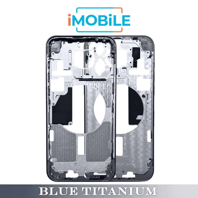 iPhone 15 Pro Max Compatible Back Housing [No Small Parts] [Blue Titanium]