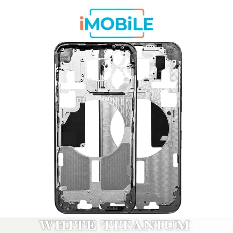 iPhone 15 Pro Max Compatible Back Housing [No Small Parts] [White Titanium]