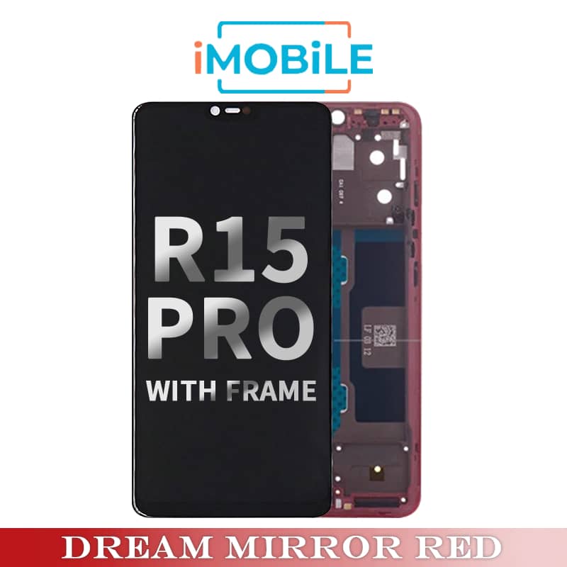 OPPO R15 Pro Compatible LCD Touch Digitizer Screen With Frame [Dream Mirror Red]
