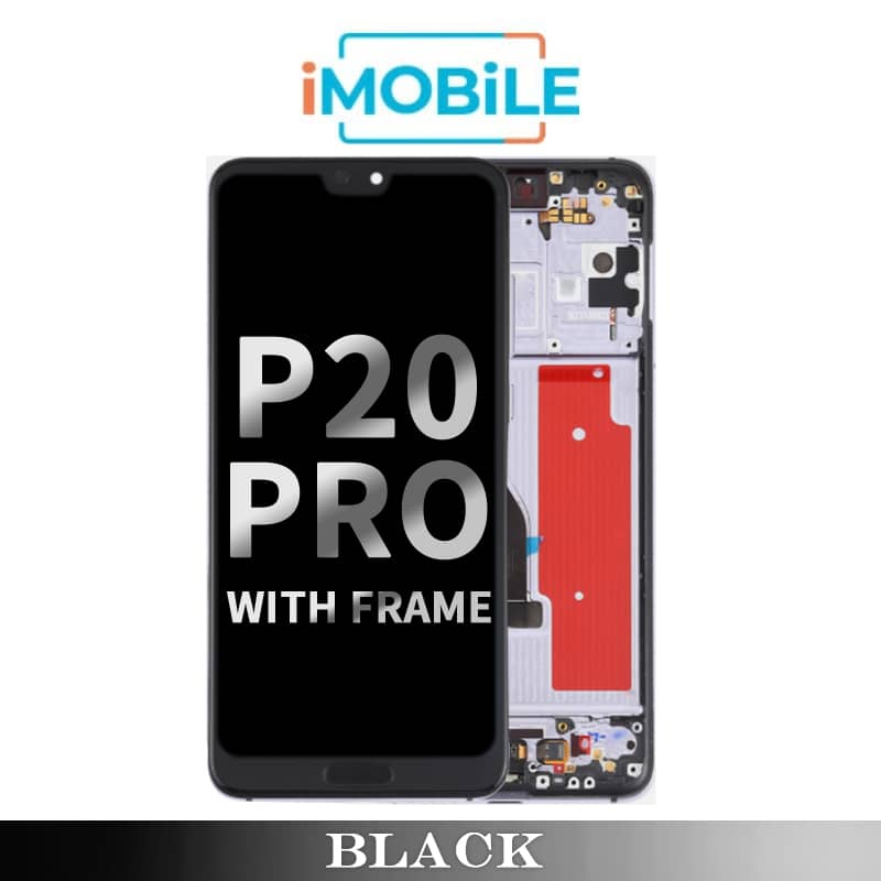 Huawei P20 Pro Compatible LCD Touch Digitizer Screen With Frame [Black]