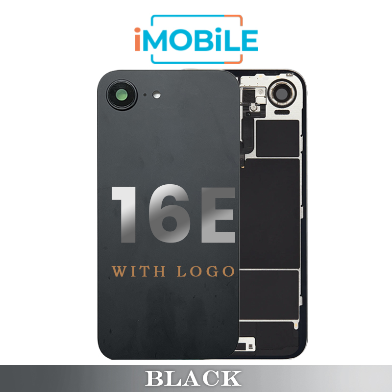 iPhone 16E Compatible Back Cover Glass with Wireless NFC Charging [Black]